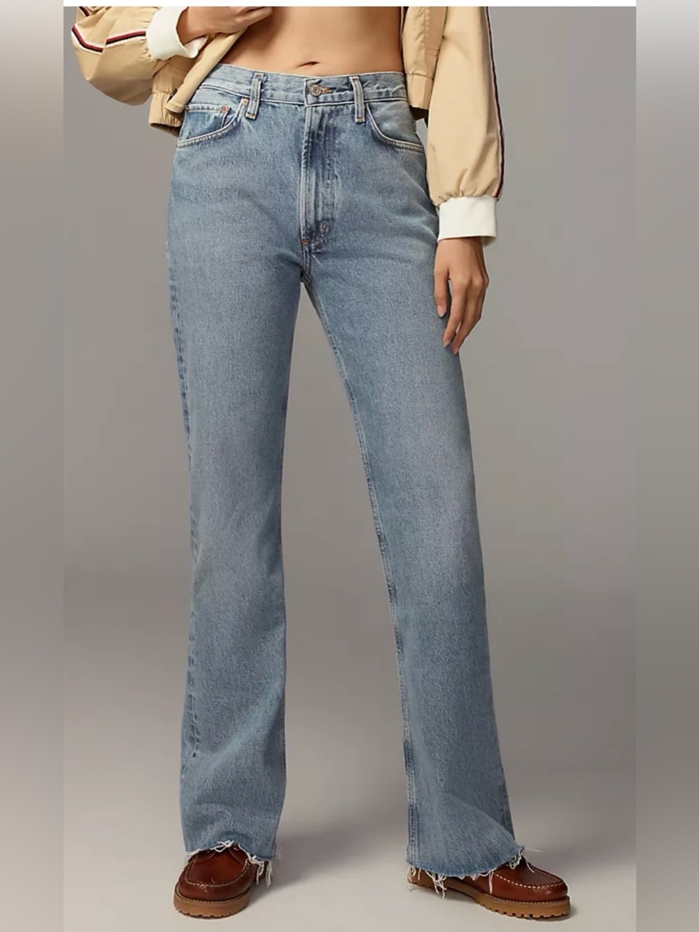 Agolde Light Blue High-Rise ’LEENA’ Wide-Leg Jeans